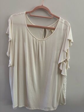Matilda Jane Cream Ruffle Sleeve Short Sleeve Tee